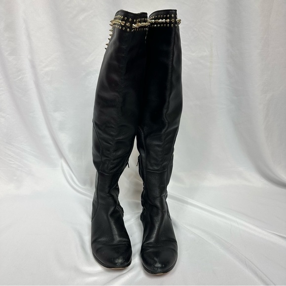 Host Pick  💫 Betsey Johnson Knee High Black Leather Boots in Size 8.5 - Picture 2 of 10